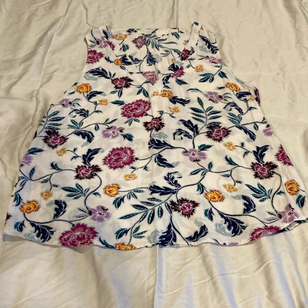 Old Navy Floral Tank Top - White and Multicolor
